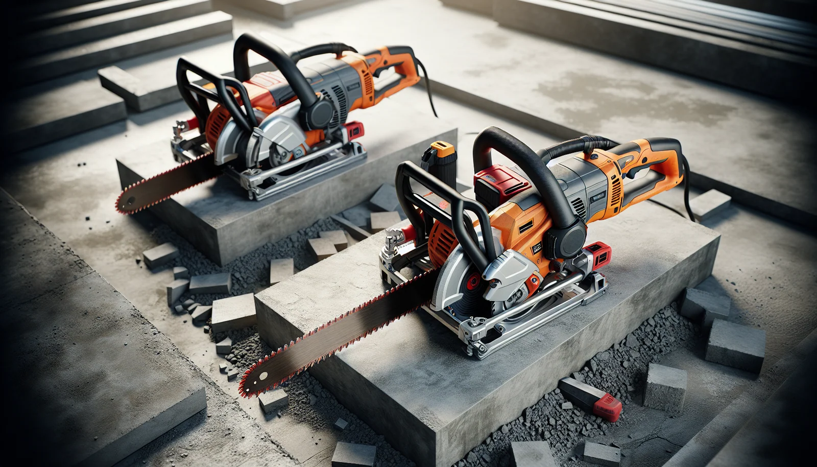 Handheld 14-inch cut-off saw — the tool for cutting a doorway in a concrete or CMU foundation wall