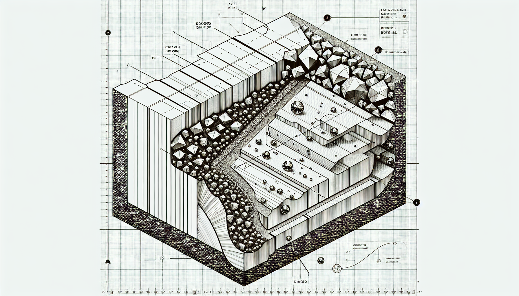Diamond blade bond hardness diagram — soft bond vs hard bond cross-section