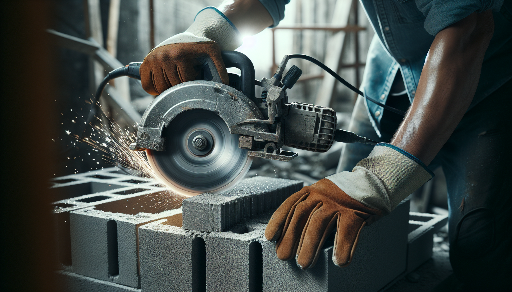 Fix glazed diamond blade — dressing blade on cinder block