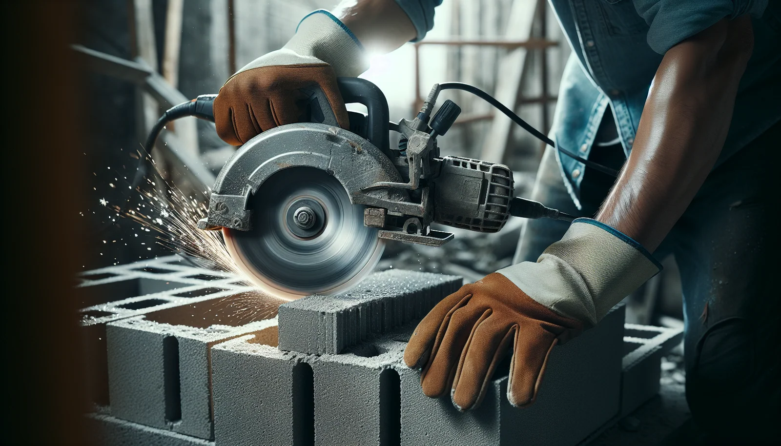 Fixing a glazed diamond blade by dressing it on cinder block