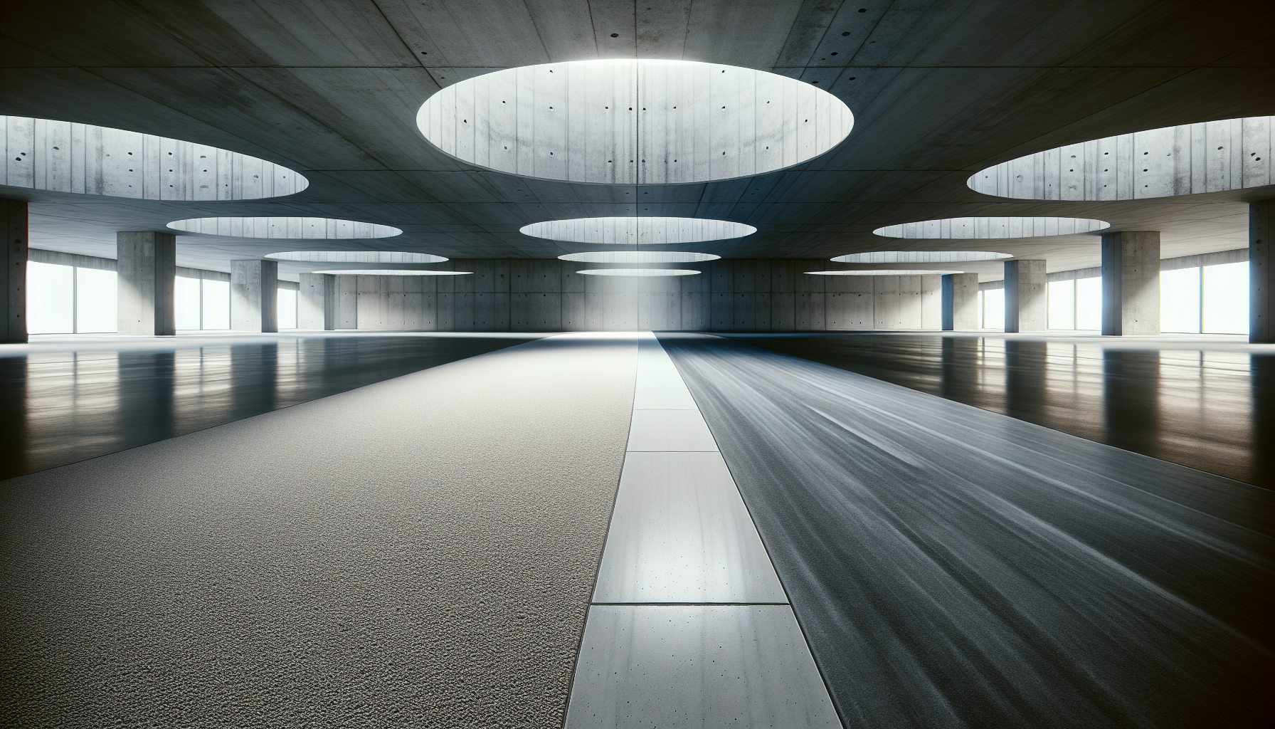 Concrete polishing grit progression — rough to mirror finish